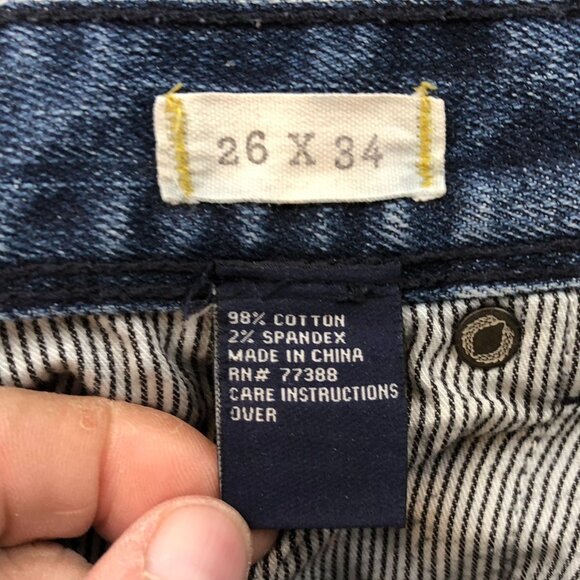 Madewell Womens Jeans 26x34 Blue Denim Stretch Slim Straight Leg Classic Casual - Picture 4 of 14